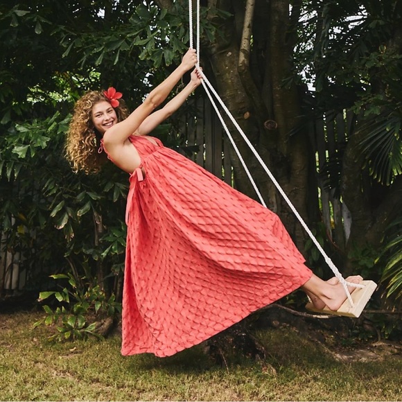 Free People Red Backless Pleated Sundress - Picture 5 of 5